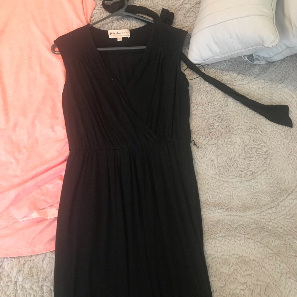 Faux wrap midi dress